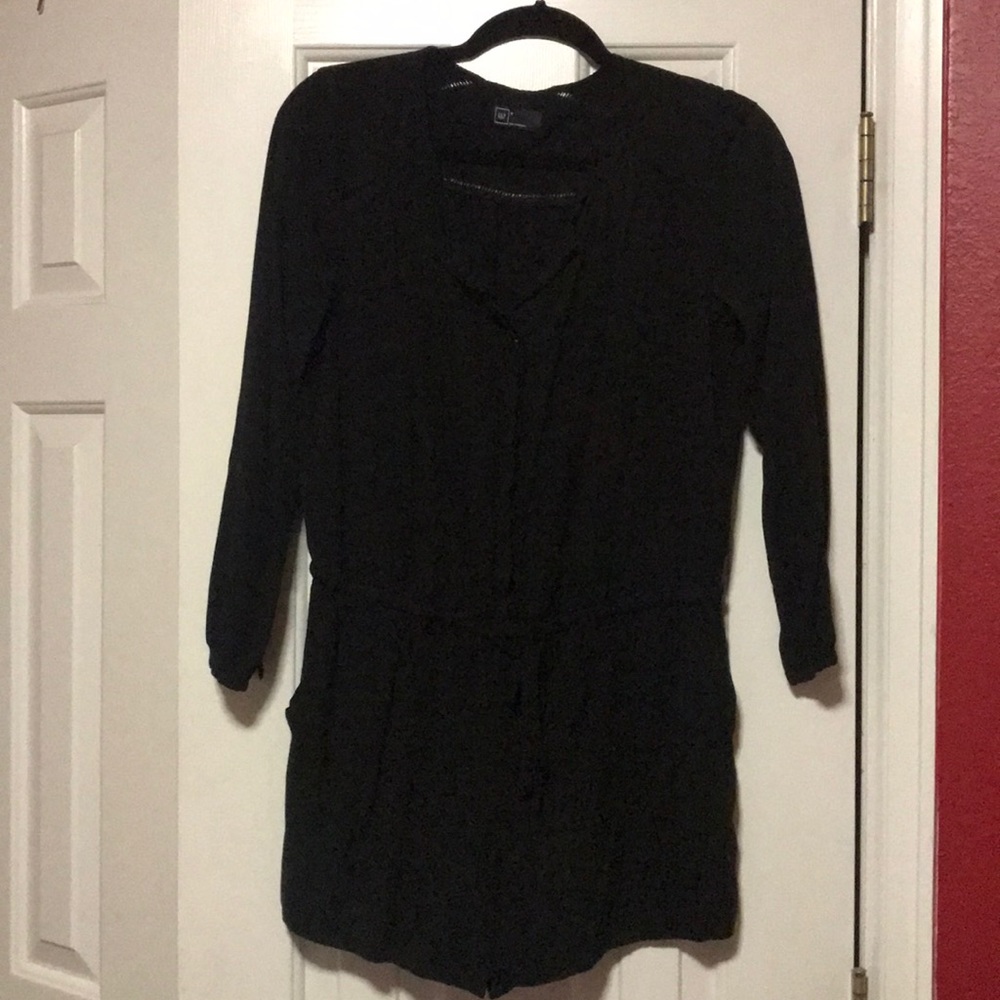 Black Button-Up Romper